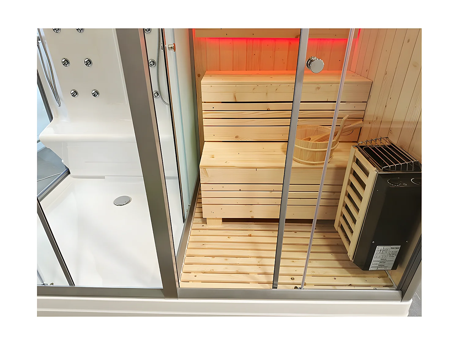 Combi Sauna Douche Hammam Boreal® SH220D - droite