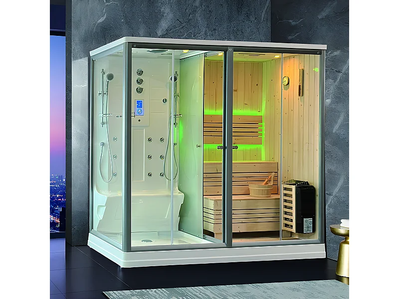 Combi Sauna Douche Hammam Boreal® SH220D - droite