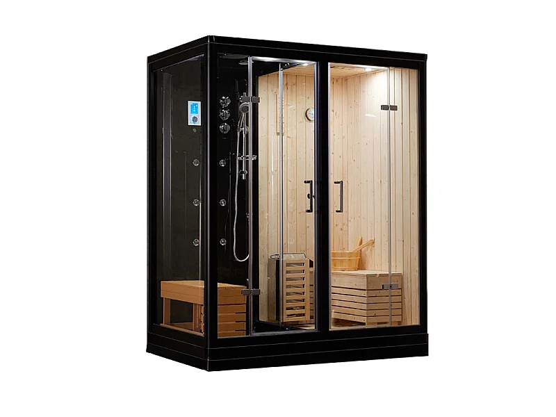 Combi Sauna Douche Hammam Boreal® SH180-D Black droite