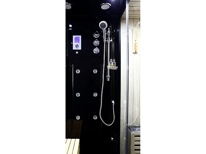 Combi Sauna Douche Hammam Boreal® SH180-D Black droite