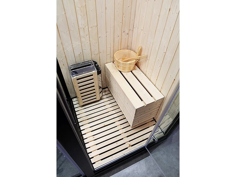 Combi Sauna Douche Hammam Boreal® SH180-D Black droite