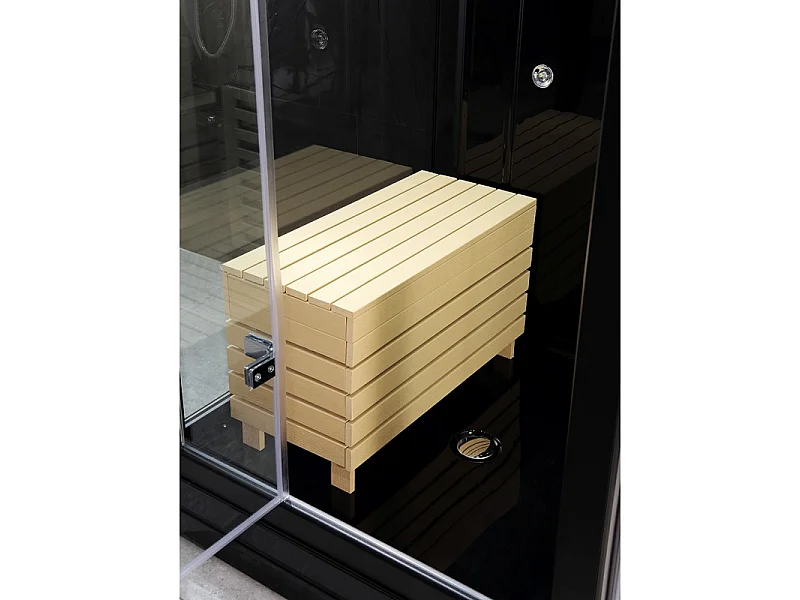 Combi Sauna Douche Hammam Boreal® SH180-D Black droite