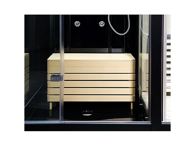 Combi Sauna Douche Hammam Boreal® SH180-D Black droite