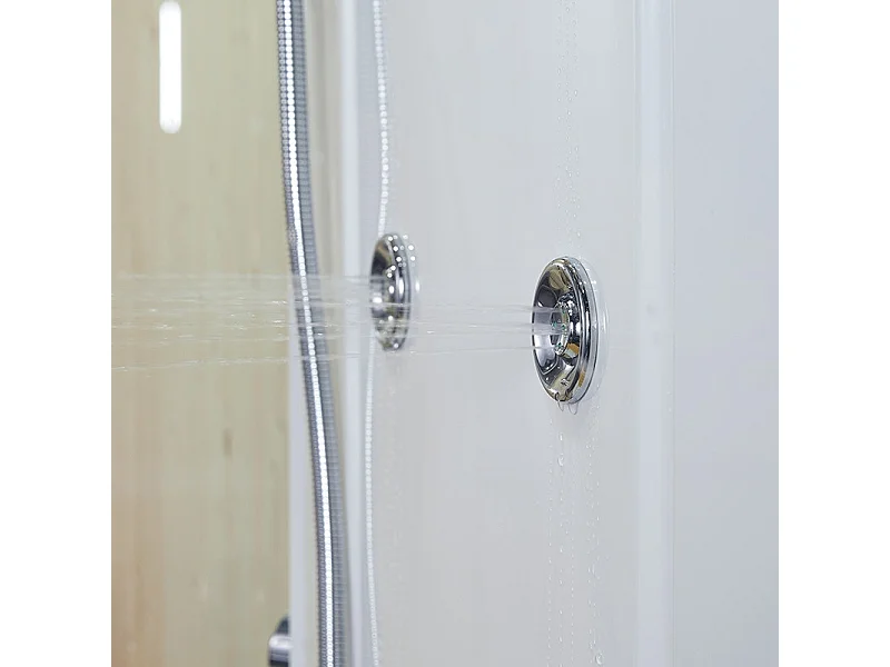 Combi Sauna Douche Hammam Boreal® SH180-G Blanc Gauche