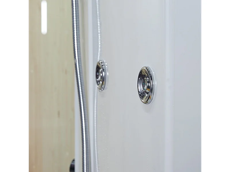 Combi Sauna Douche Hammam Boreal® SH180-G Blanc Gauche