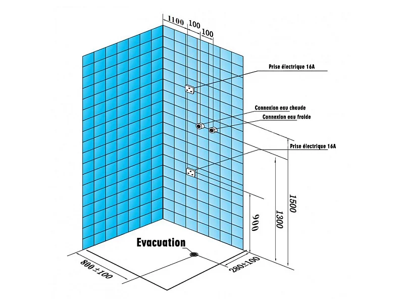 Combi Sauna Douche Hammam Boreal® SH180-G Blanc Gauche