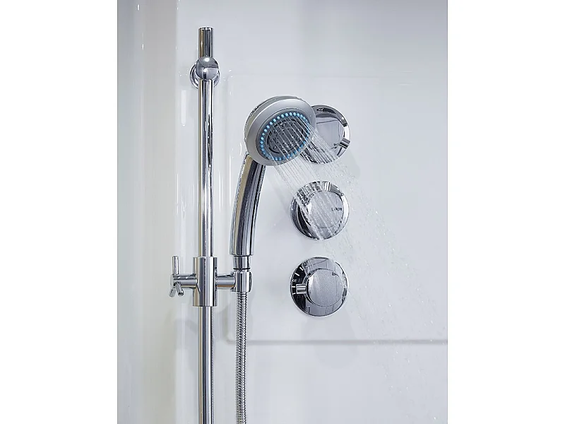 Combi Sauna Douche Hammam Boreal® SH180-G Blanc Gauche