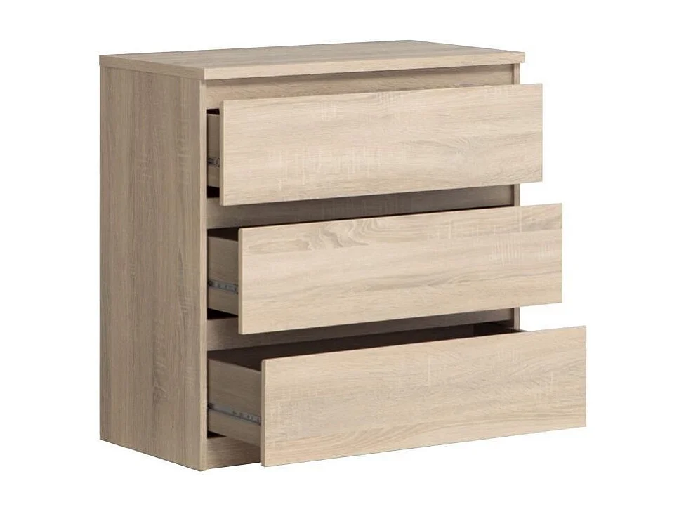 Comò Chelsea 3 Cassetti Rovere - Stile Intemporale - Ampio Spazio di Stoccaggio