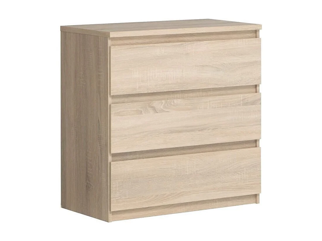 Commode CHELSEA 3 Tiroirs - Couleur chene - L 77,2 x P 42 x H 79,9 cm