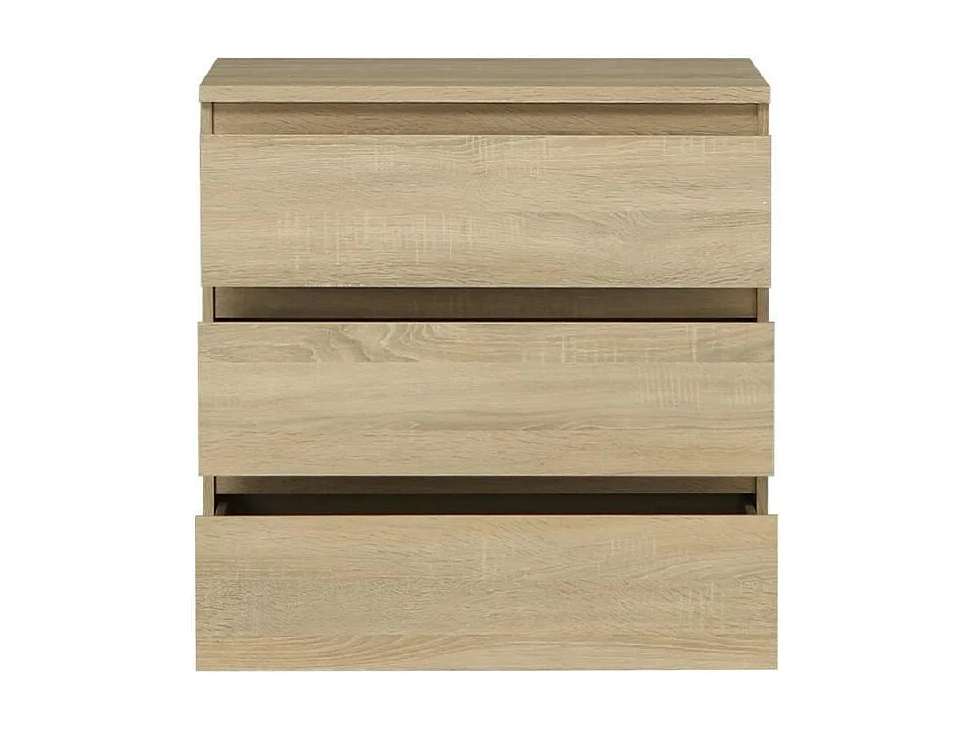 Commode CHELSEA 3 Tiroirs - Couleur chene - L 77,2 x P 42 x H 79,9 cm