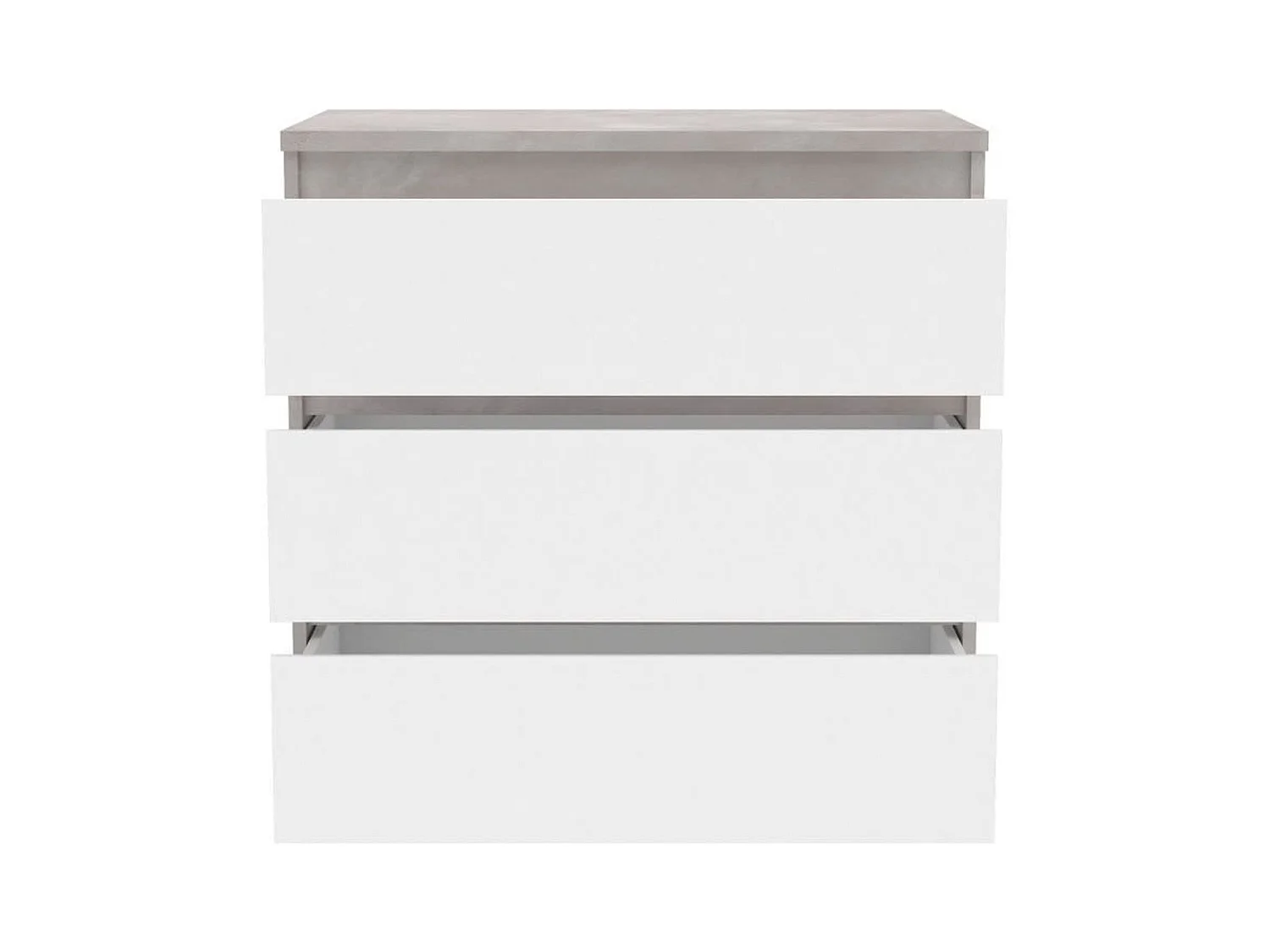 Kommode CHELSEA 3 Schubladen Weiß/Heller Beton 77,2 x 42 x 79,9 cm