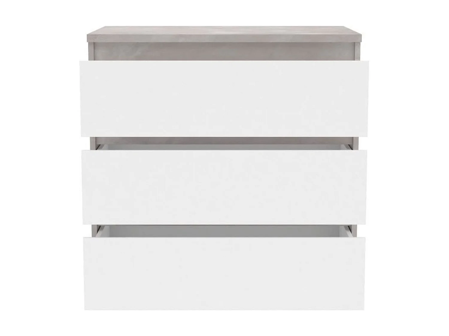 Commode CHELSEA 3 Tiroirs - Couleur blanc/beton clair - L 77,2 x P 42 x H 79,9 cm