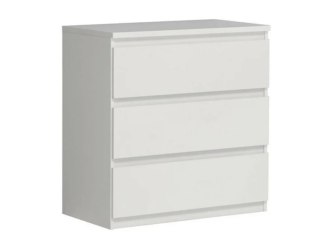 Cómoda CHELSEA de 3 cajones - Color blanco mate - 77,2 x 42 x 79,9 cm