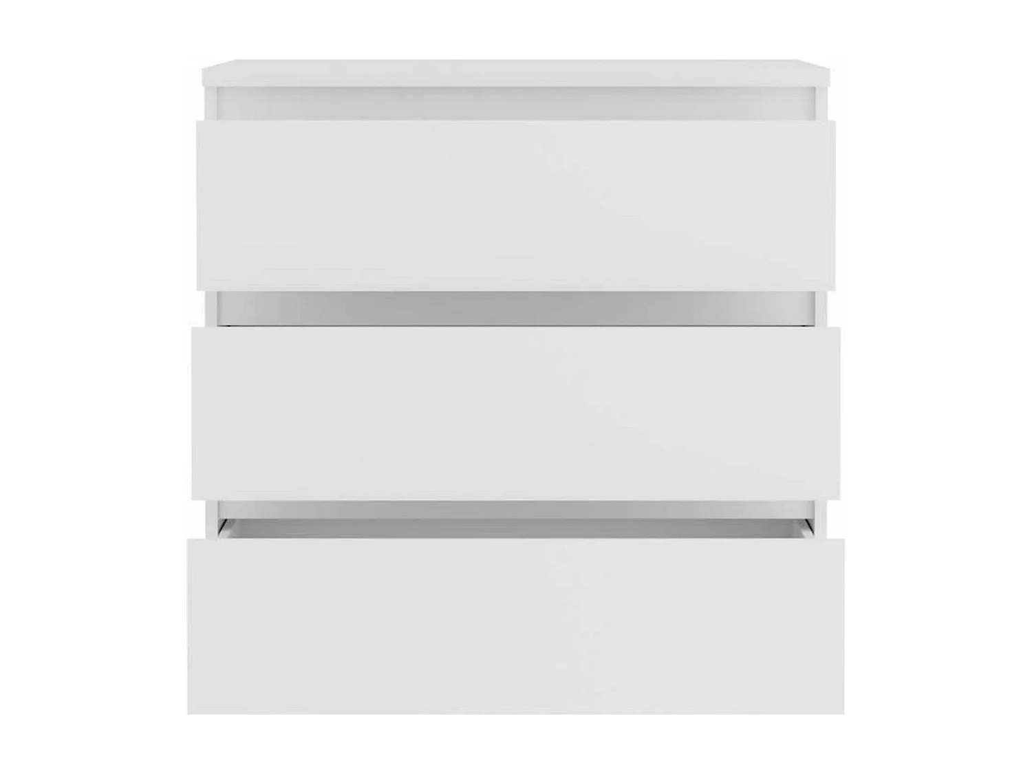 Cómoda CHELSEA de 3 cajones - Color blanco mate - 77,2 x 42 x 79,9 cm