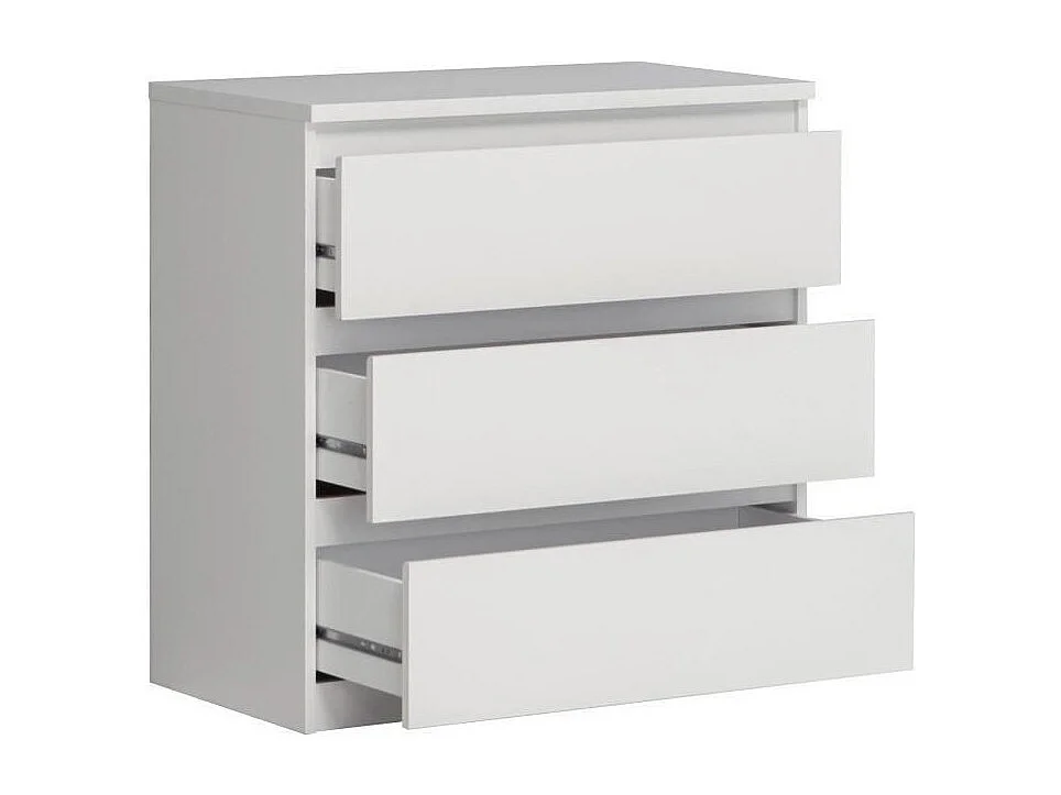 Komoda CHELSEA 3 Szuflady Biały Mat - S 77,2 x G 42 x W 79,9 cm