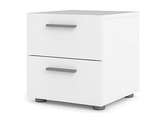 Mesita de noche Pepe ancho 40 cm, alto 42 cm color blanco.