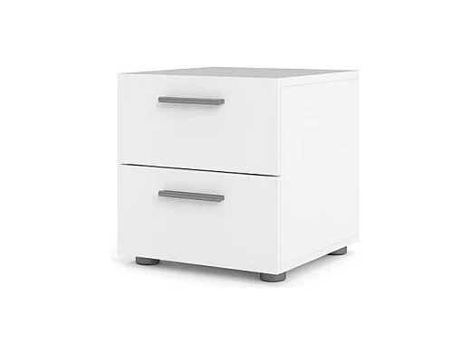 Mesita de noche Pepe ancho 40 cm, alto 42 cm color blanco.