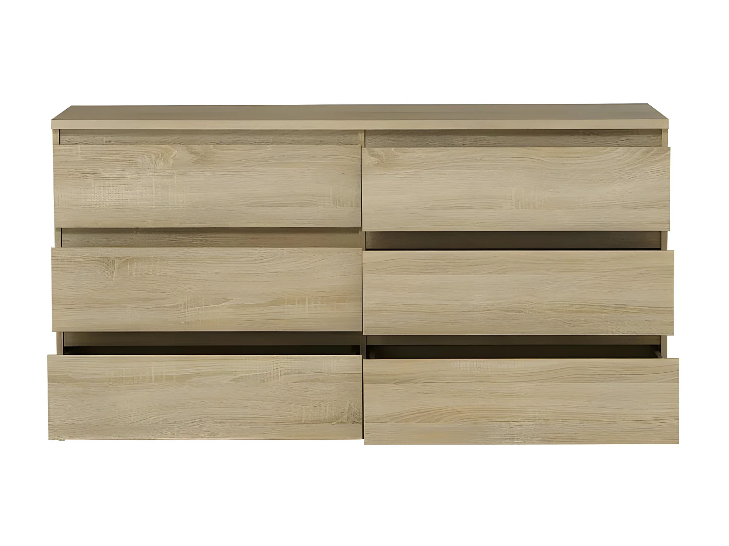 Cassettiera a 6 cassetti CHELSEA Colore rovere 154 x 42,2 x 79,9 cm