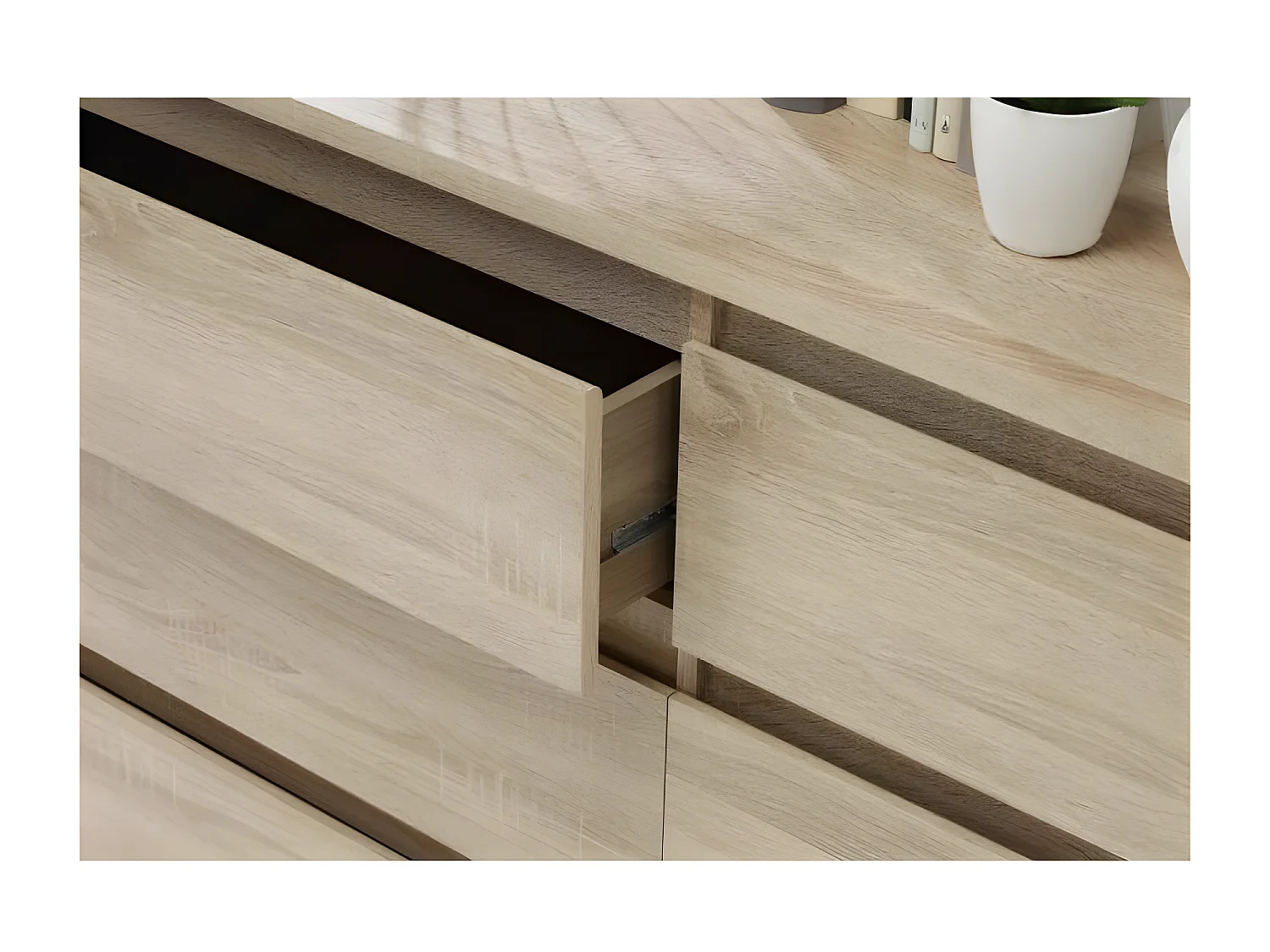 Cassettiera a 6 cassetti CHELSEA Colore rovere 154 x 42,2 x 79,9 cm