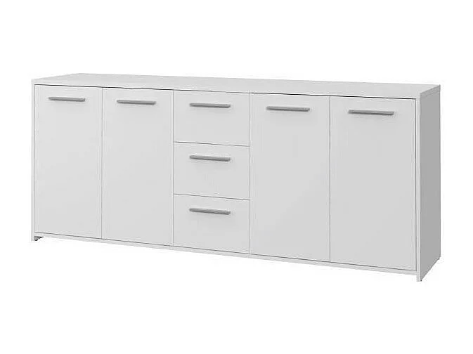 Credenza bassa Bianco opaco 4 ante 3 cassetti 179 x 42 x 74,5 cm