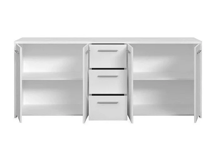 Credenza bassa Bianco opaco 4 ante 3 cassetti 179 x 42 x 74,5 cm