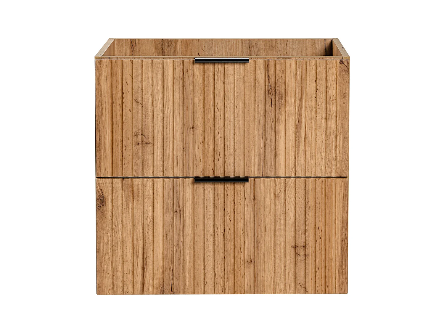 Upphängt handfat underskåp med randigt mönster - Ljust naturlig - B60 cm - ZEVARA