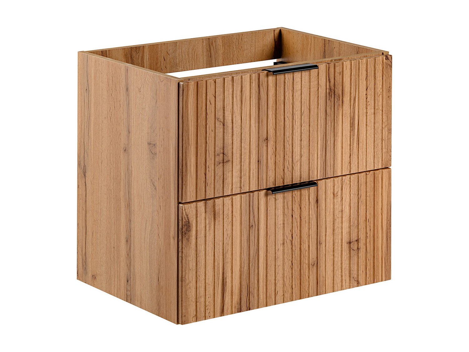 Waschbeckenunterschrank hängend - Streifenoptik - Holzfarben hell - 60 cm - günstig online kaufen