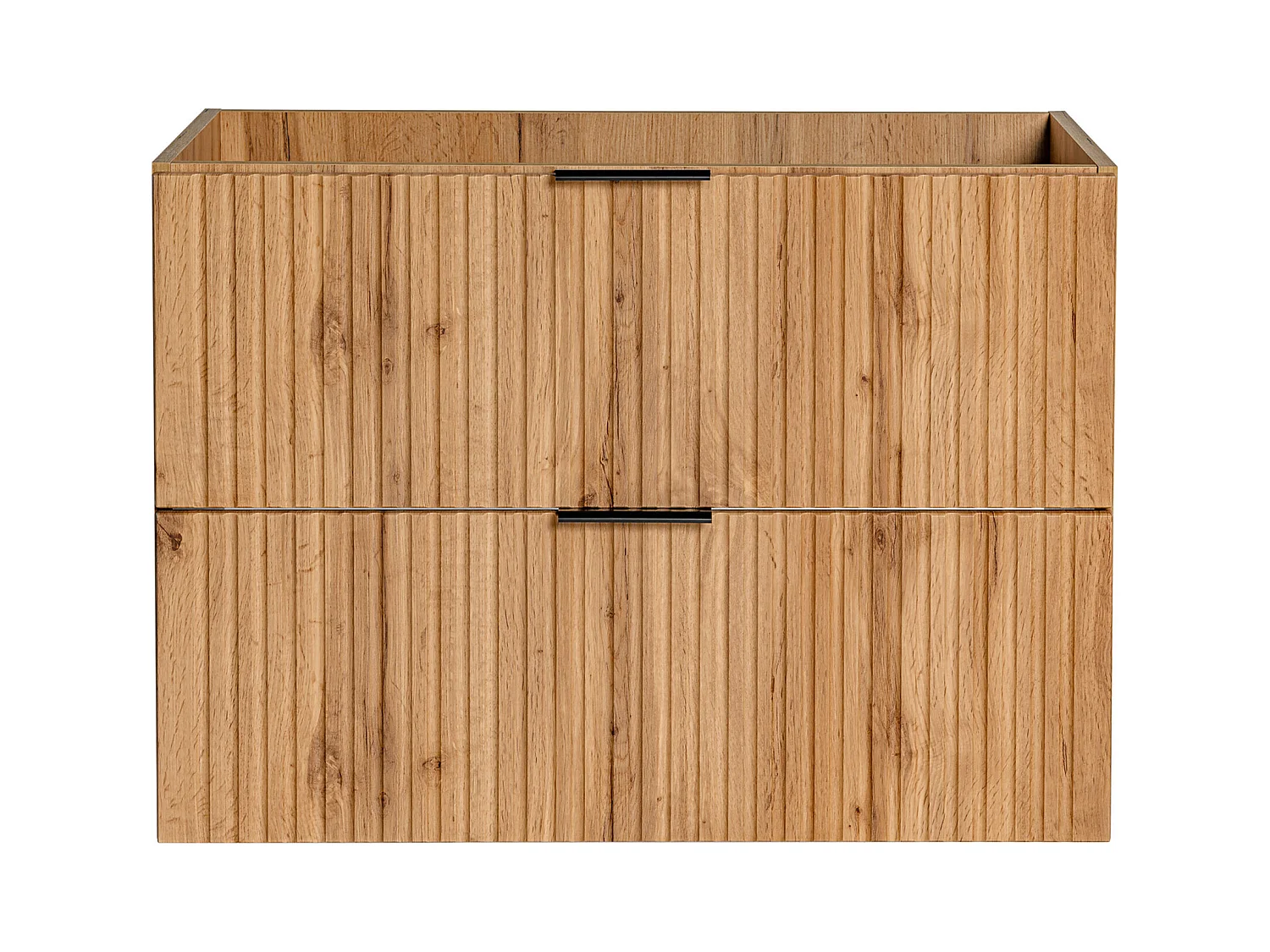 Vegghengt servantskap rillet lys natur 80 cm ZEVARA