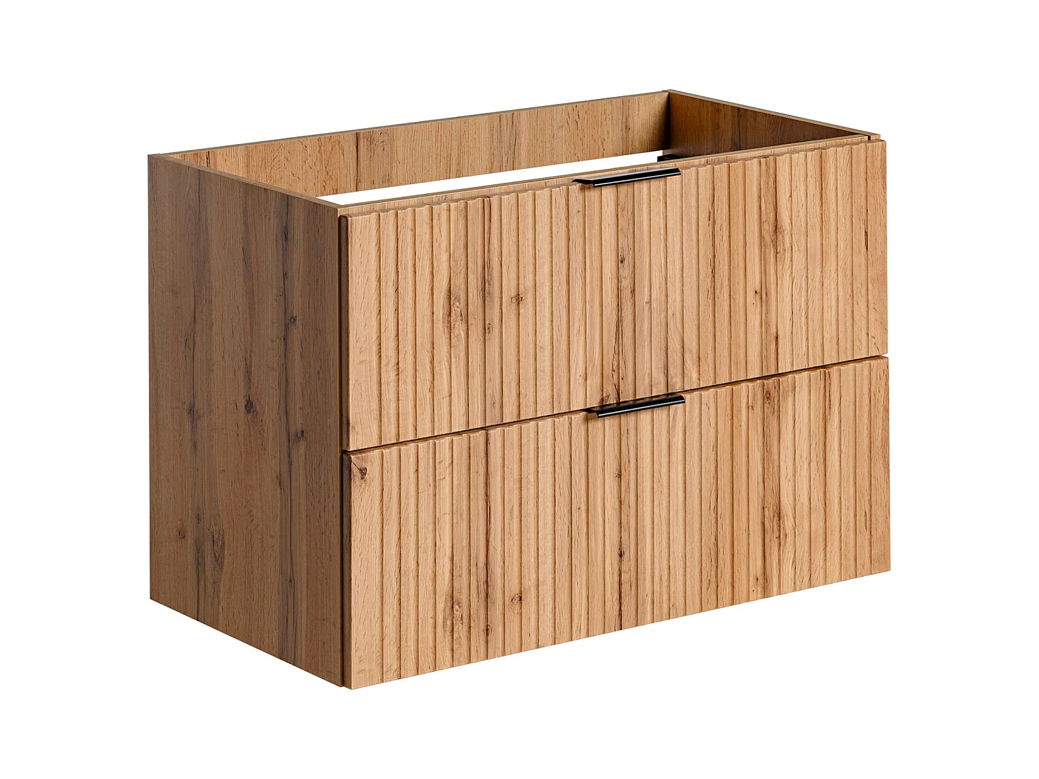 Vegghengt servantskap rillet lys natur 80 cm ZEVARA