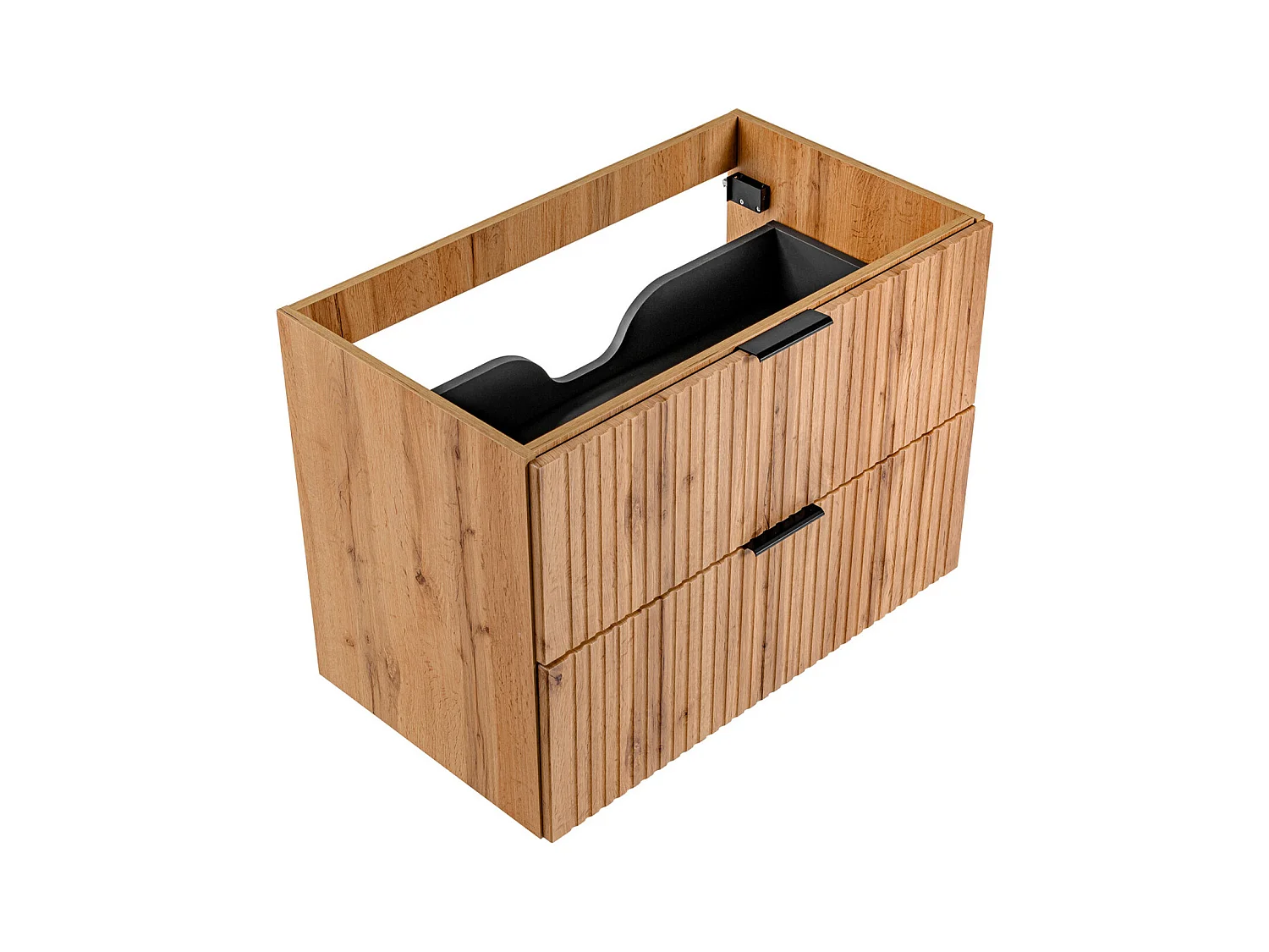 Vegghengt servantskap rillet lys natur 80 cm ZEVARA