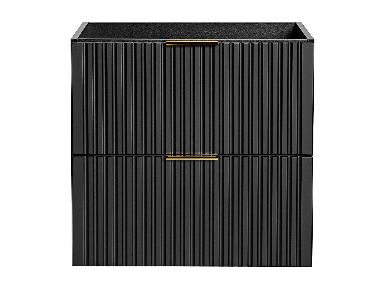 Meuble sous vasque suspendu strié - Noir - L60 cm - ZEVARA