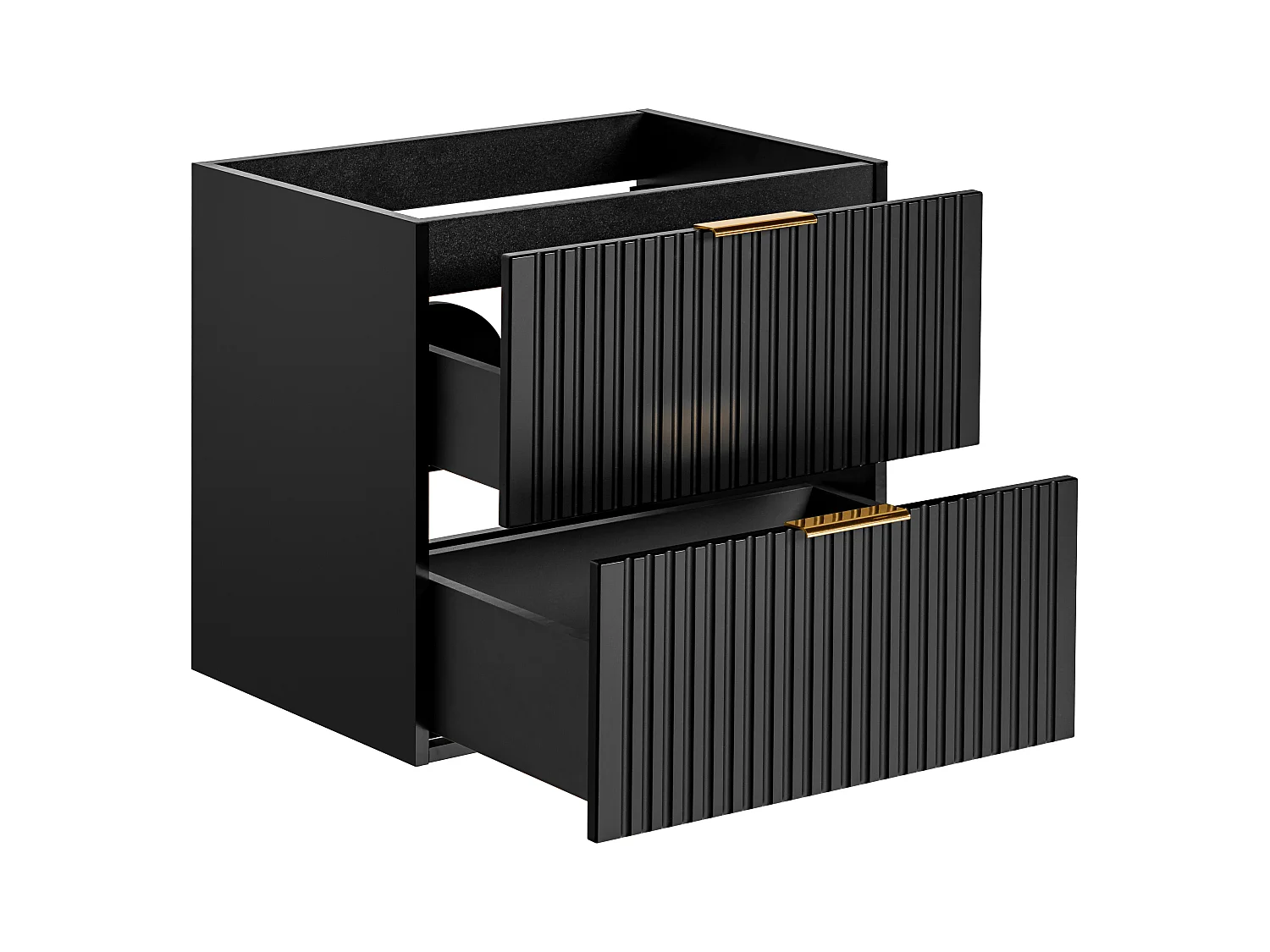 Hængende stribet håndvask skabsbord - Sort - L60 cm - ZEVARA