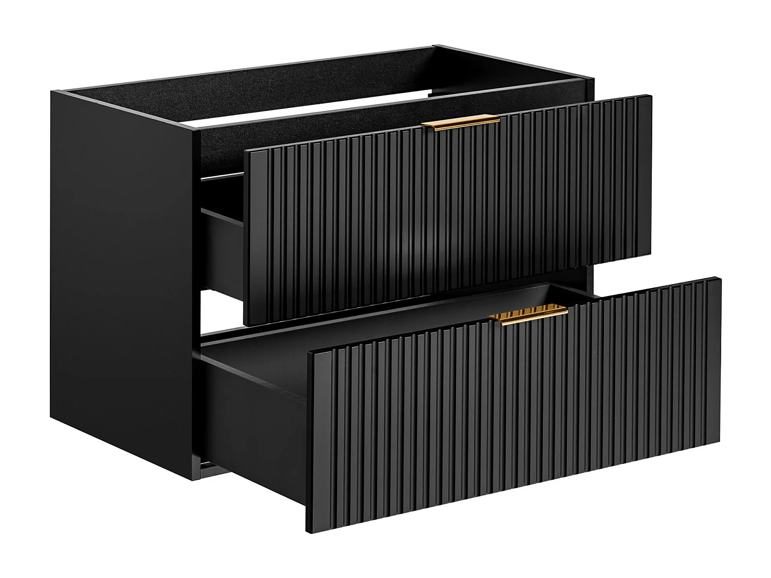 Mueble suspendido bajo lavabo - Negro - 80 cm de ancho - ZEVARA