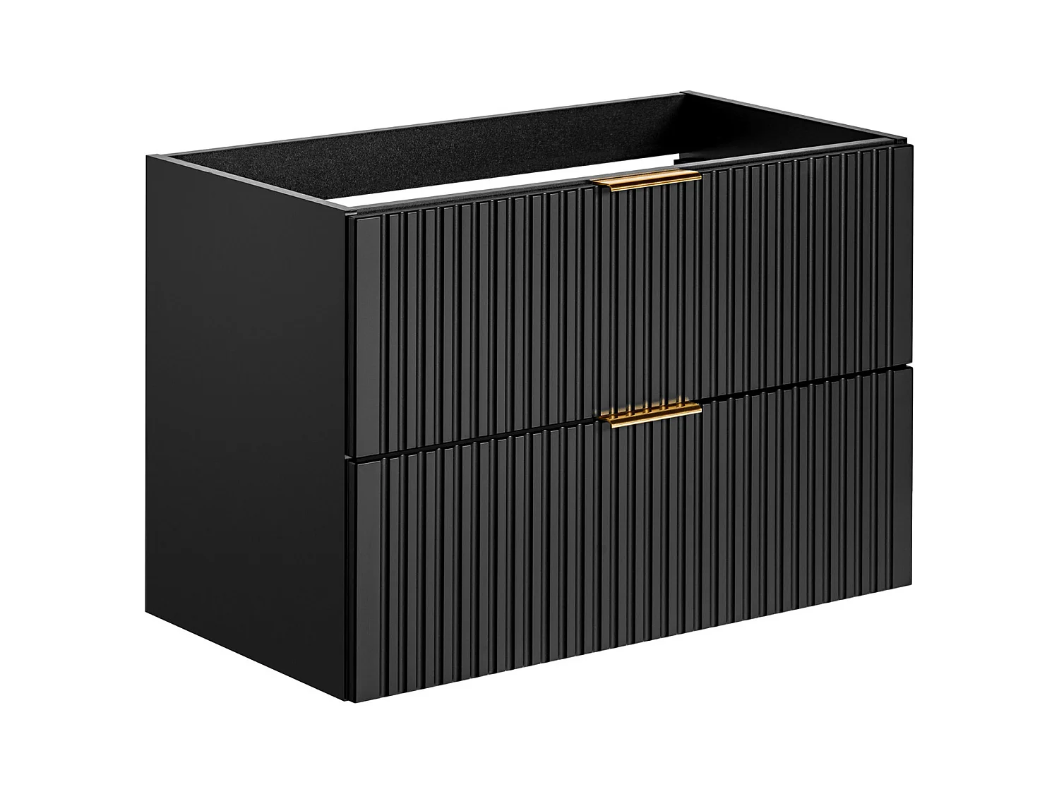 Mueble suspendido bajo lavabo - Negro - 80 cm de ancho - ZEVARA