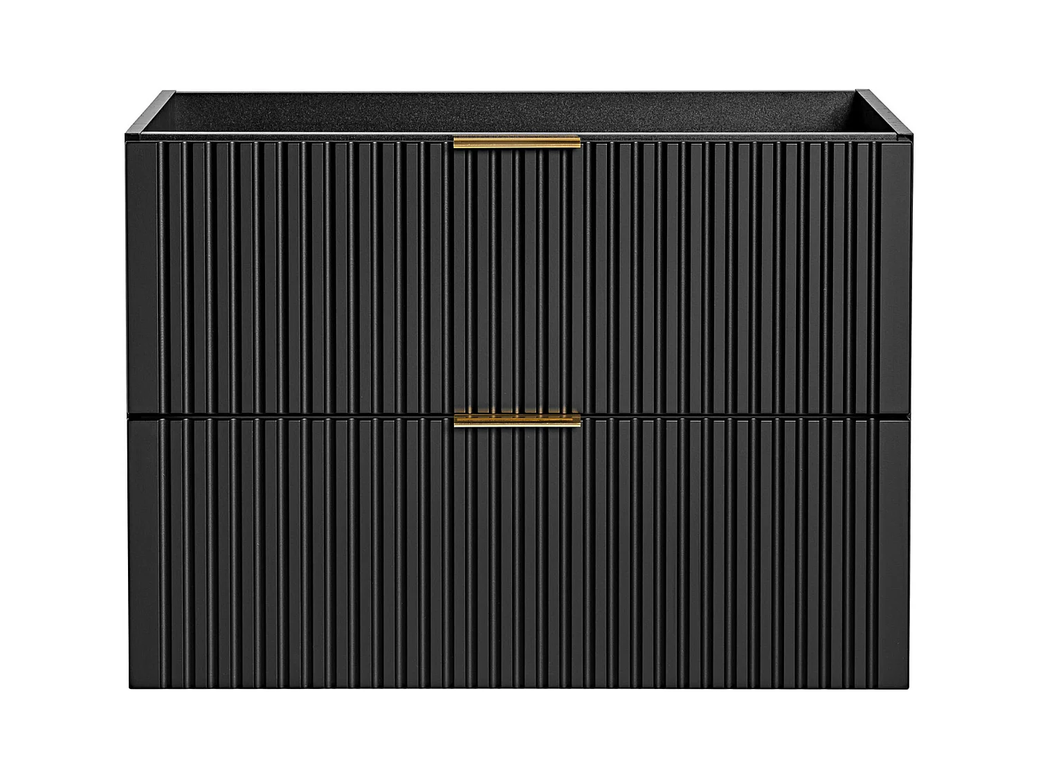 Upphängd vaskskåp med räfflor - Svart - 80 cm - ZEVARA