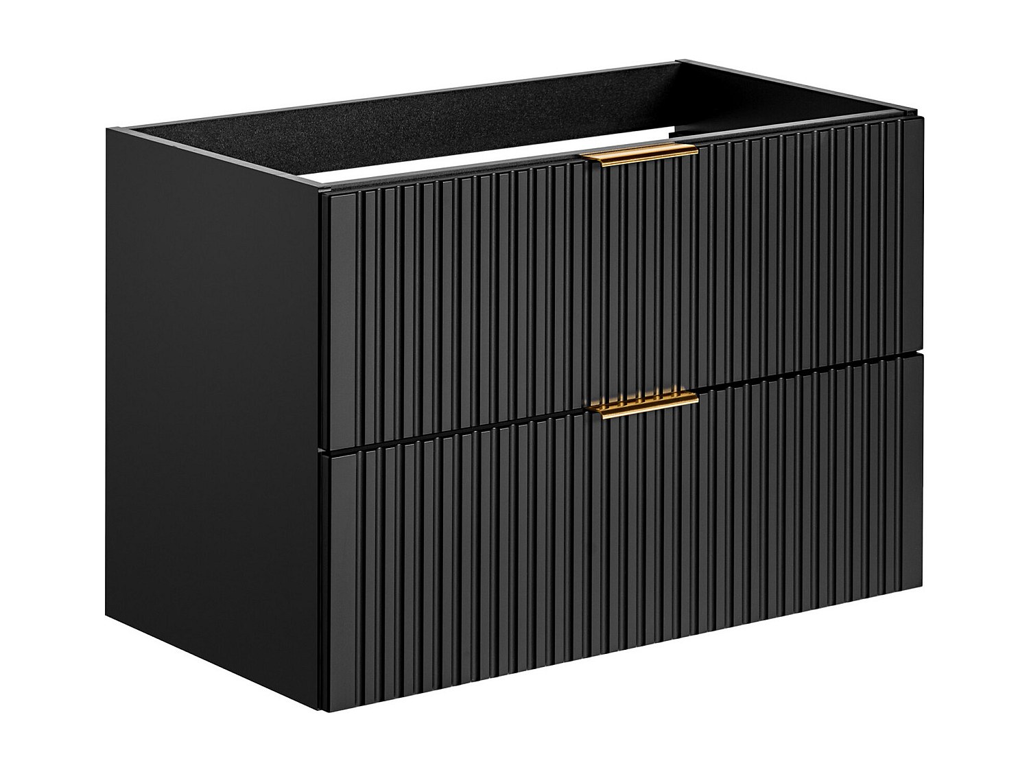 Waschbeckenunterschrank hängend - Streifenoptik - Schwarz - 80 cm - ZEVARA günstig online kaufen