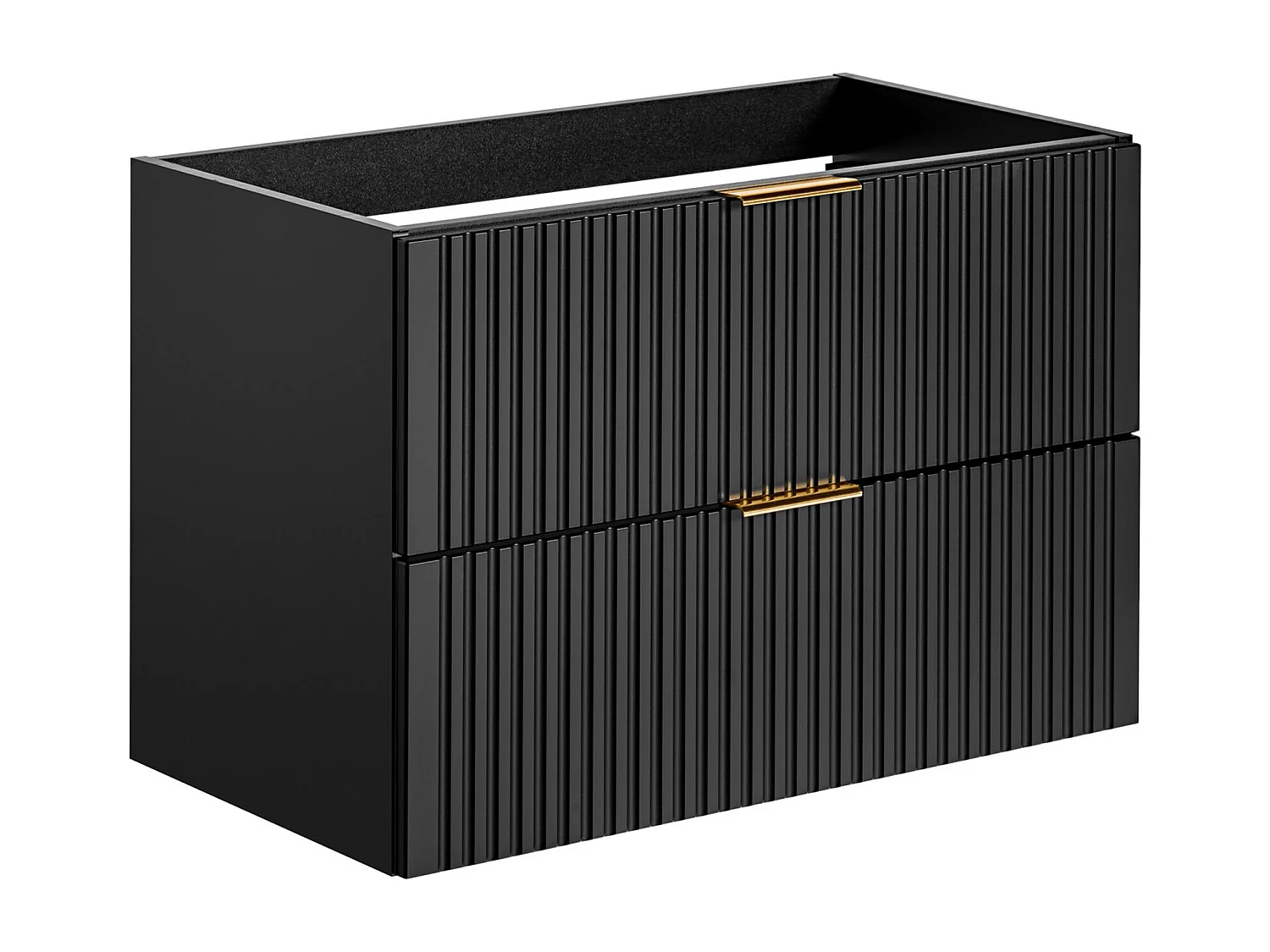 Hengende servantskap stripete svart - Svart - L80 cm - ZEVARA