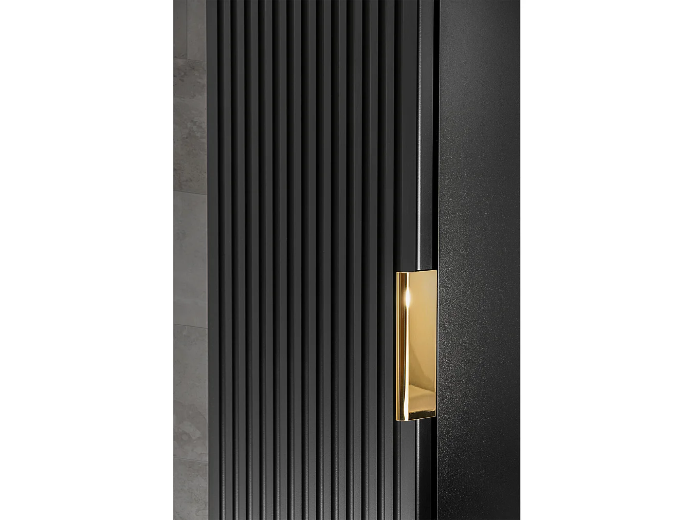 Colonne de salle de bain suspendue striée - Noir - H140 cm - ZEVARA