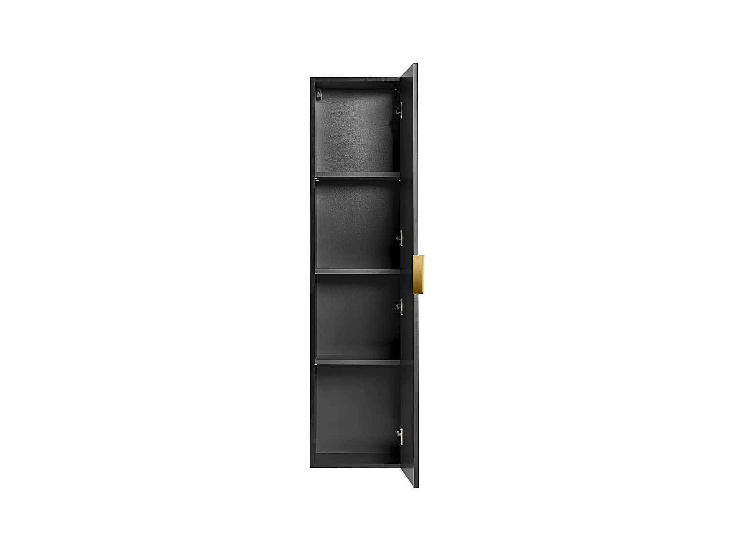 Armario de baño suspendido estriado - Negro - Alt. 140 cm - ZEVARA