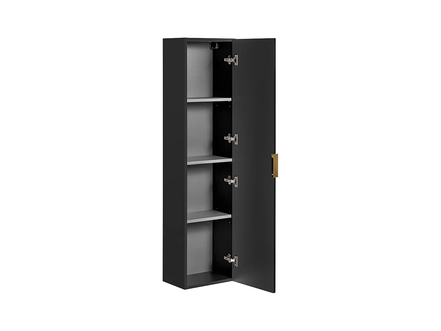 Armario de baño suspendido estriado - Negro - Alt. 140 cm - ZEVARA