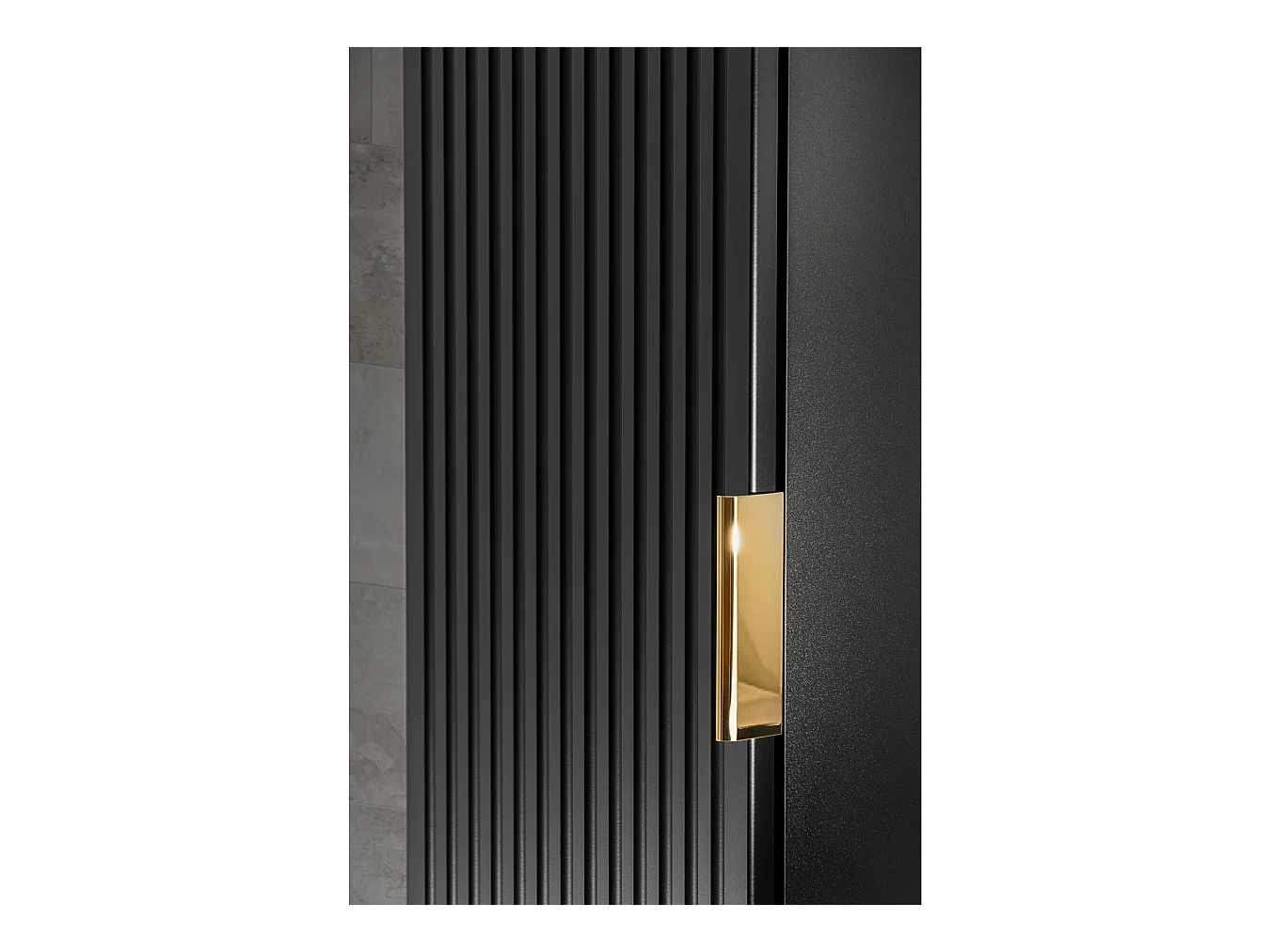 Armario de baño suspendido estriado - Negro - Alt. 140 cm - ZEVARA