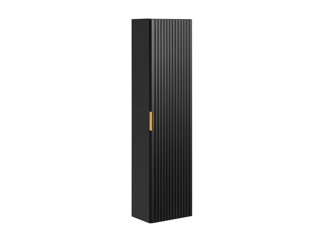 Colonne de salle de bain suspendue striée - Noir - H140 cm - ZEVARA
