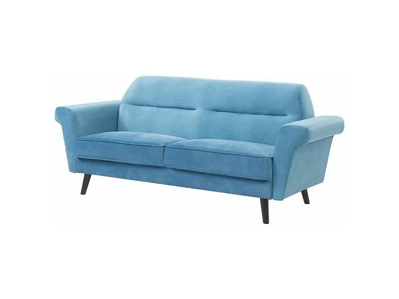 Scandinavische 3-zitsbank in Bay blue fluweel