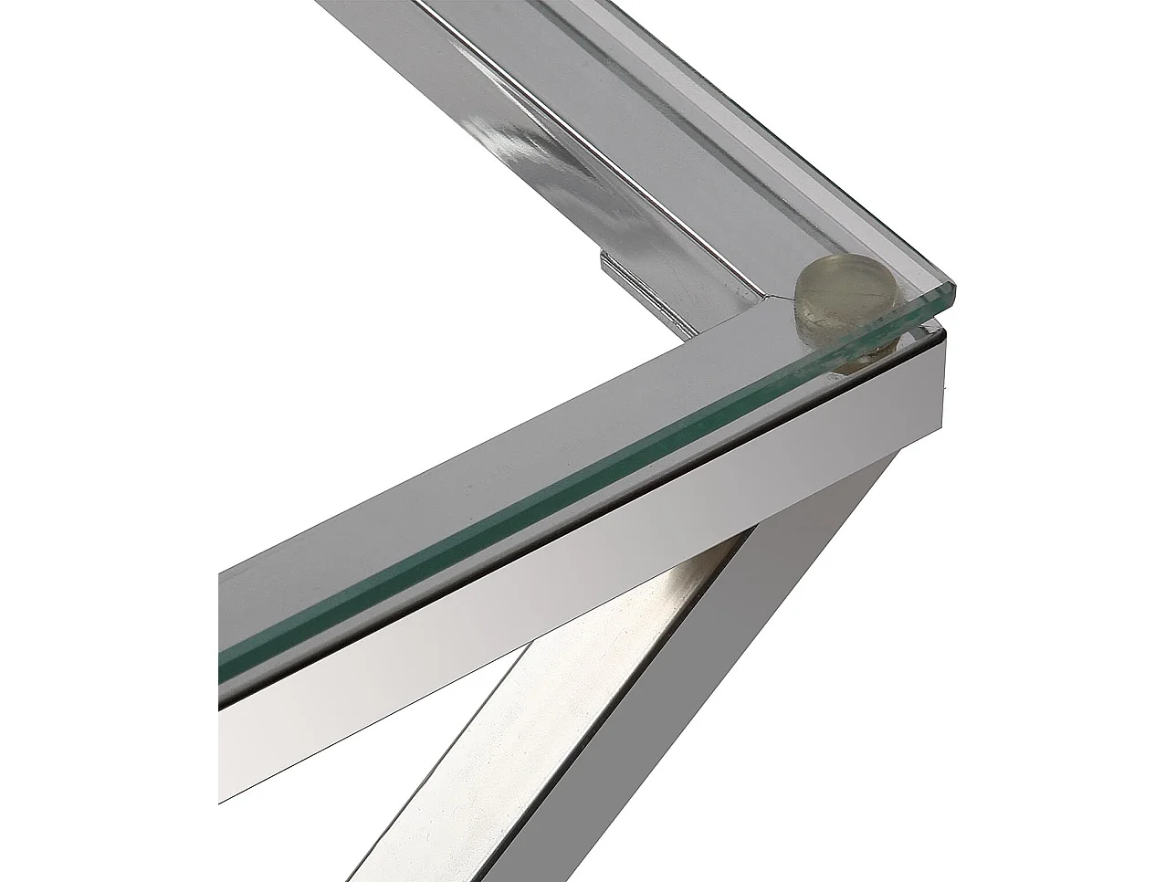 Table d'appoint Trento, 51 x 51 x 51 cm, Verre et métal, Argenté