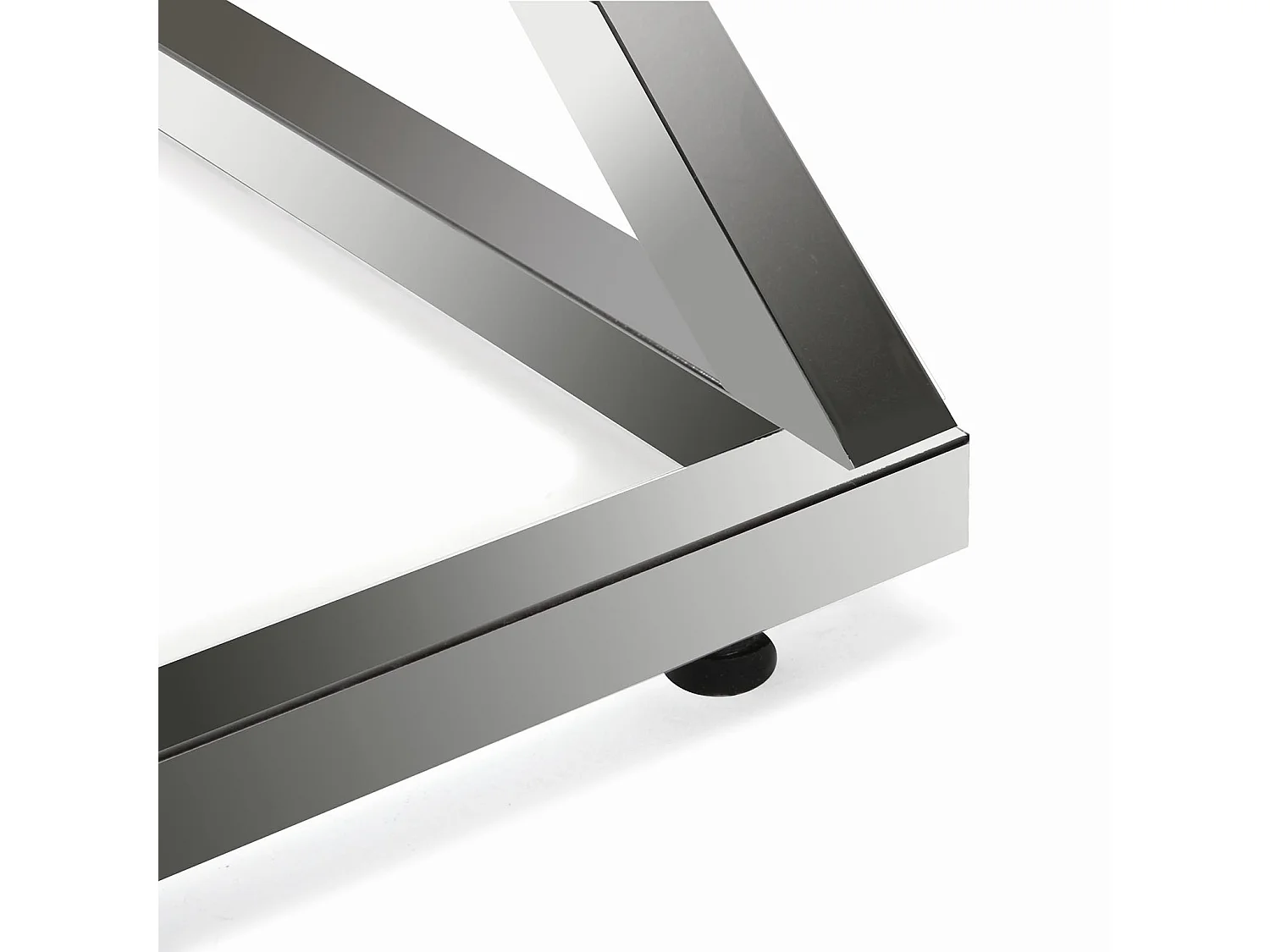 Table d'appoint Trento, 51 x 51 x 51 cm, Verre et métal, Argenté