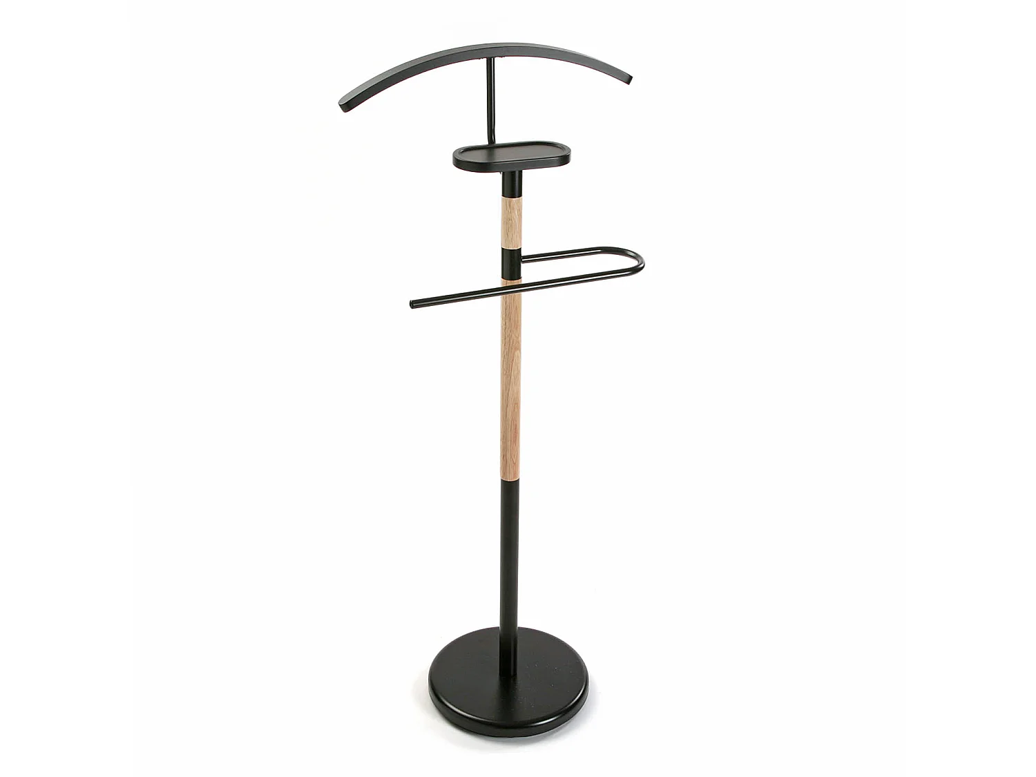 Valet de Chambre Holstebro, 112 x 28,8 x 46,5 cm, Métal et Bois, Noir