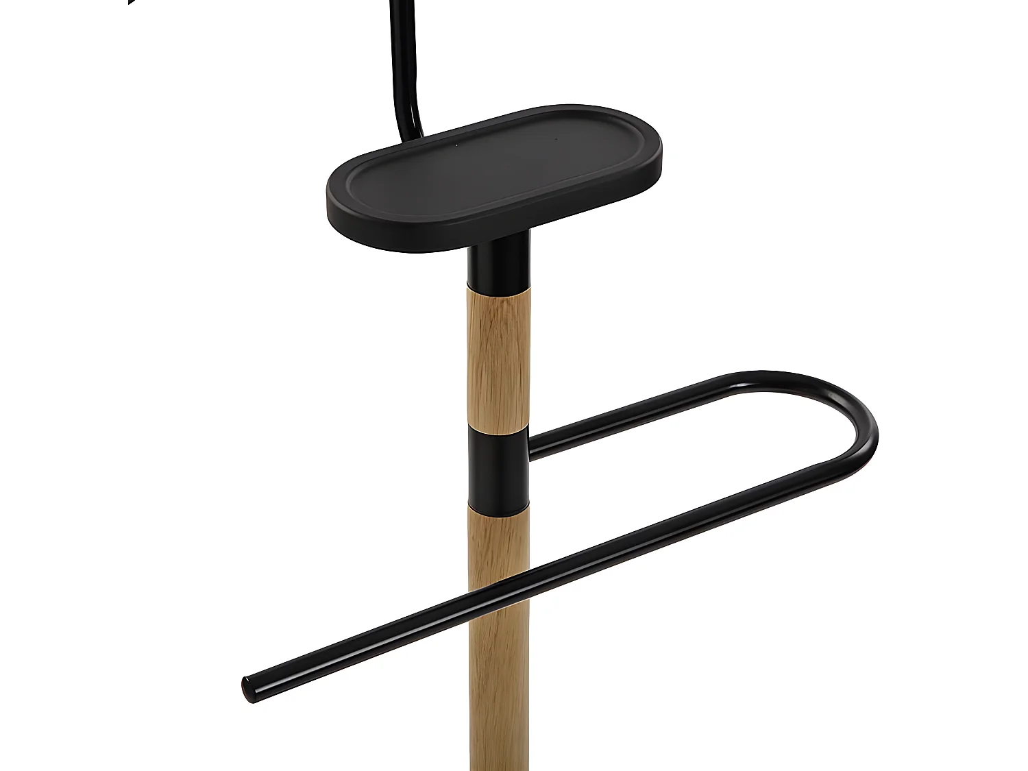 Valet de Chambre Holstebro, 112 x 28,8 x 46,5 cm, Métal et Bois, Noir