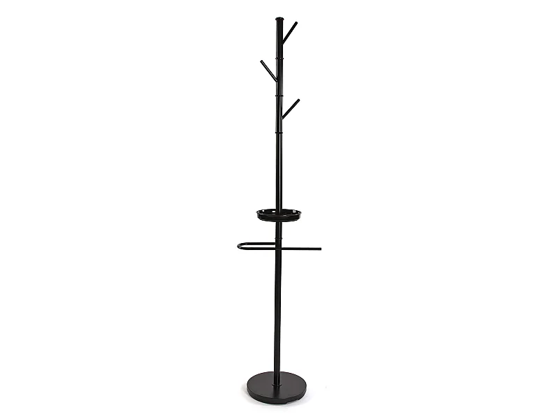 Noa Appendiabiti da terra in stile Minimalista, Attaccapanni per Ingresso o Corridoio, Nero, 180x30,5x40cm