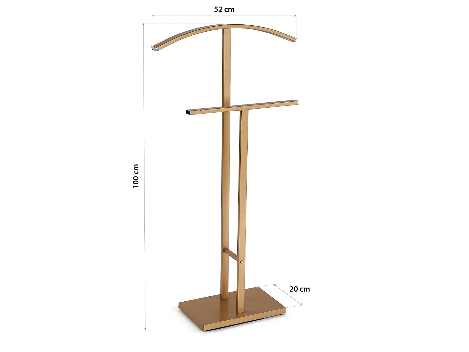 Valet de Chambre Lund, 100 x 20 x 52 cm, Acier, Or