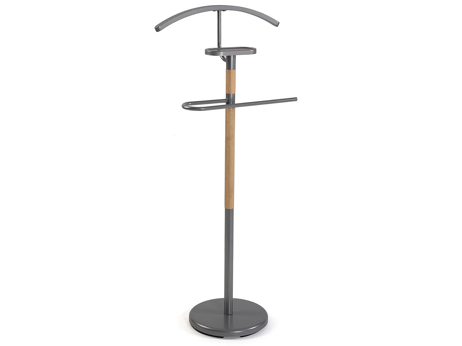 Valet de Chambre Holstebro, 112 x 28,8 x 46,5 cm, Métal et Bois, Gris